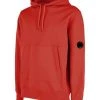 C.P. Company Hoodies & Sweatvesten Diagonal Raised Fleece Arm Lens Popover Hoody Red