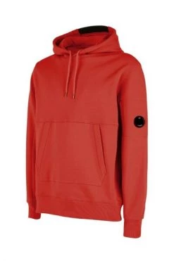 C.P. Company Hoodies & Sweatvesten Diagonal Raised Fleece Arm Lens Popover Hoody Red