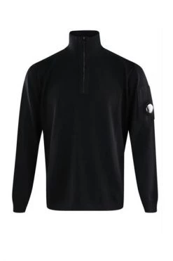 C.P. Company Truien & Vesten Sweater With Zipper Black