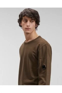 C.P. Company Hoodies & Sweatvesten Light Fleece Crew Neck Sweatshirt Green