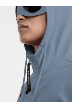 C.P. Company Hoodies & Sweatvesten Diagonal Raised Fleece Goggle Hoodie Blue