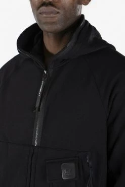 C.P. Company Hoodies & Sweatvesten Metropolis Series Diagonal Raised Fleece Zipped Hoodie Black -C.P. Company Winkel 24e5cc9d9fd9adafd33205af9b270685