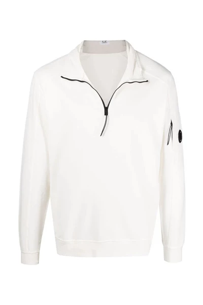 C.P. Company Hoodies & Sweatvesten Light Fleece Quarter Zip Hoodie White 1 C.P. Company Hoodies & Sweatvesten Light Fleece Quarter Zip Hoodie White