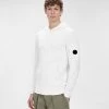 C.P. Company Hoodies & Sweatvesten Lightweight Cotton Knit Hoodie White