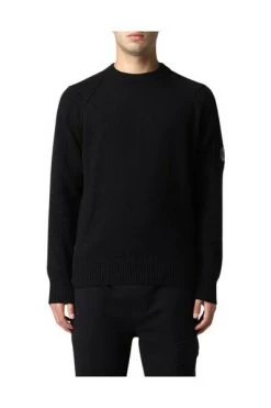 C.P. Company Truien & Vesten Woolen Knitted Sweater Black