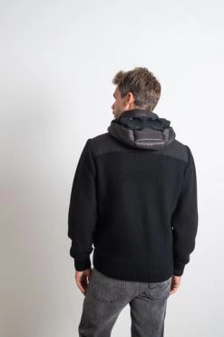 C.P. Company Winterjassen Down Front Knitted Jacket Black -C.P. Company Winkel 49594690d905a5b348c61f3564a573c7