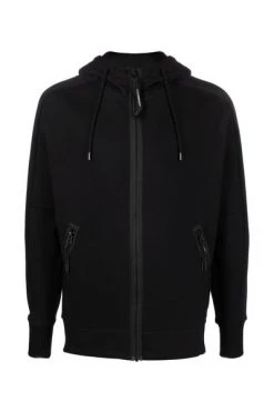 C.P. Company Hoodies & Sweatvesten Diagonal Raised Fleece Goggle Hoodie Black
