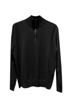 C.P. Company Truien & Vesten Merino Wool Polo Collar Knit Black