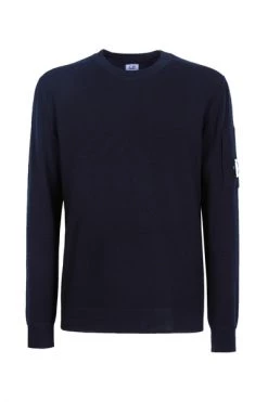 C.P. Company Truien & Vesten Merino Wool Crew Neck Knit Total Eclipse Blue -C.P. Company Winkel 5a77914d06406047f5f90ad8d41082b6