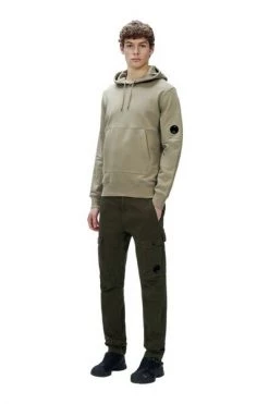 C.P. Company Hoodies & Sweatvesten Diagonal Raised Fleece Arm Lens Popover Hoody Beige -C.P. Company Winkel 624e7864e9d2cae27c49ff99e39b08cb