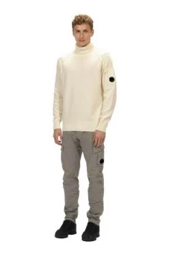 C.P. Company Truien & Vesten Pull Lambswool Roll Neck Jumper White -C.P. Company Winkel 66142ce89402f8172bc5908009cf36c8