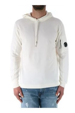 C.P. Company Hoodies & Sweatvesten Light Fleece Pullover Hoodie White -C.P. Company Winkel 67d5207af3825b821306381cabeb5053
