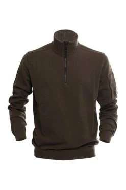 C.P. Company Vesten Half Zip Sweater Brown