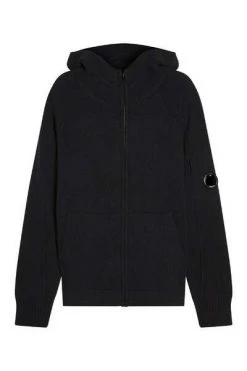 C.P. Company Hoodies & Sweatvesten Knitted Zip Hoddie Black -C.P. Company Winkel 6fa520d93e79b0ba07420434e4f46230