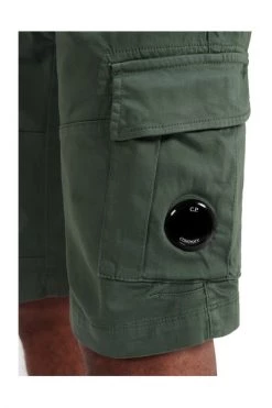 C.P. Company Korte Broeken Garment Dyed Stretch Sateen Lens Pocket Shorts Green -C.P. Company Winkel 8e7e985adc16b44df439bc684279d1ab
