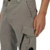 C.P. Company Broeken Stretch Sateen Cargo Pants Gray