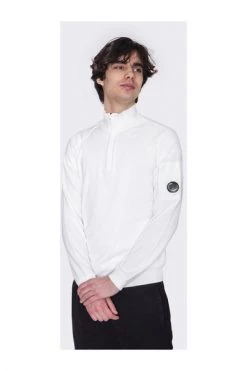 C.P. Company Truien & Vesten High Collar Sweater Lambswouol Roll White -C.P. Company Winkel 8fe0b71c0ebc2687095c86214be46f55