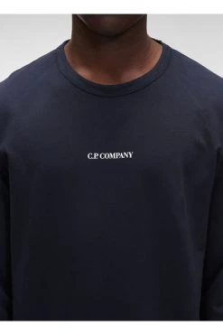 C.P. Company Hoodies & Sweatvesten Light Fleece Small Logo Sweatshirt Blue -C.P. Company Winkel 9a1ca6f79b4943f4ecfae03c21a36077