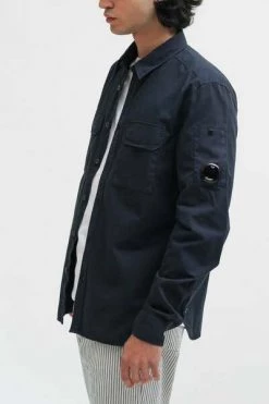 C.P. Company Casual Overhemden Utility Shirt In Gabardina Blue -C.P. Company Winkel aca46c939f4a4f4ca6247f600e4a1fb8