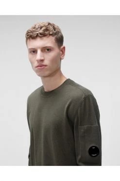 C.P. Company Truien & Vesten Merino Wool Crew Neck Knit Green -C.P. Company Winkel b894c78ad49f63ffdd66964cf445d55f