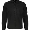 C.P. Company Zomerjassen Emerized Gabardine Zipped Shirt Black