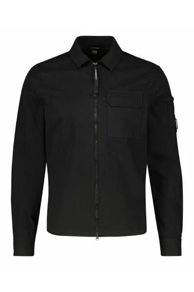 C.P. Company Zomerjassen Emerized Gabardine Zipped Shirt Black 1 C.P. Company Zomerjassen Emerized Gabardine Zipped Shirt Black