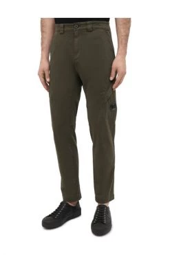 C.P. Company Broeken Garment Dyed Lens Pocket Cargo Pants Green