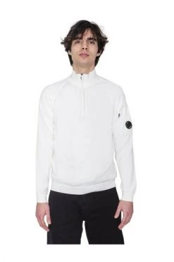 C.P. Company Truien & Vesten High Collar Sweater Lambswouol Roll White -C.P. Company Winkel c38edcc553c63783754983a820e4b582