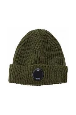 C.P. Company Hoeden Extra Fine Merino Wool Beanie Green