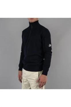 C.P. Company Truien & Vesten Merino Wool Polo Collar Knit Black -C.P. Company Winkel cb37b2f7ea296bbe33d4af91dd10347f