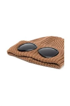 C.P. Company Hoeden Goggle Beanie Brown