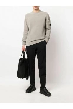 C.P. Company Truien & Vesten CHENILLE COTTON CREW NECK KNITWEAR Gray -C.P. Company Winkel ce13eee79388743453ce02171a5a20e1