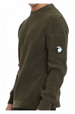 C.P. Company Truien & Vesten Cotton Chenille Sweater Green -C.P. Company Winkel d1deca9f345d1f9870459c98f2c91fe5