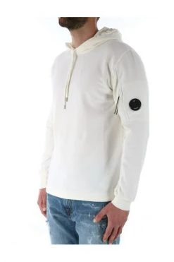 C.P. Company Hoodies & Sweatvesten Light Fleece Pullover Hoodie White