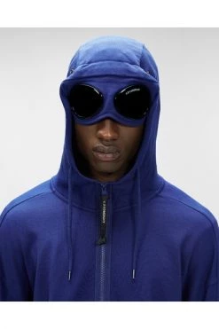 C.P. Company Hoodies & Sweatvesten Diagonal Raised Fleece Goggle Hoodie Blue -C.P. Company Winkel d545c8b229b8fee9253d21503c19f9e9