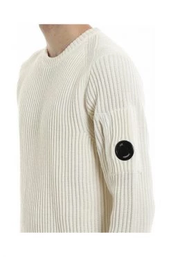 C.P. Company Truien & Vesten Lens Ribbed Knitted Sweater White -C.P. Company Winkel e3b4ee3eb72e1283475e9e157ed64b84