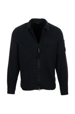C.P. Company Casual Overhemden Gabardine Zipped Shirt Black