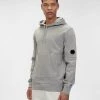 C.P. Company Hoodies & Sweatvesten Diagonal Raised Fleece Pullover Hoodie Gray