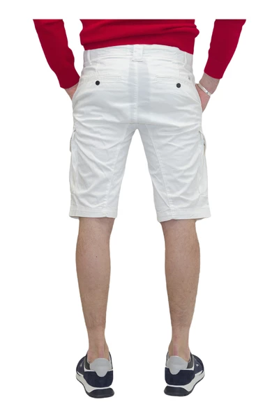 C.P. Company Korte Broeken Bermuda Stretch Cargo White 1 C.P. Company Korte Broeken Bermuda Stretch Cargo White