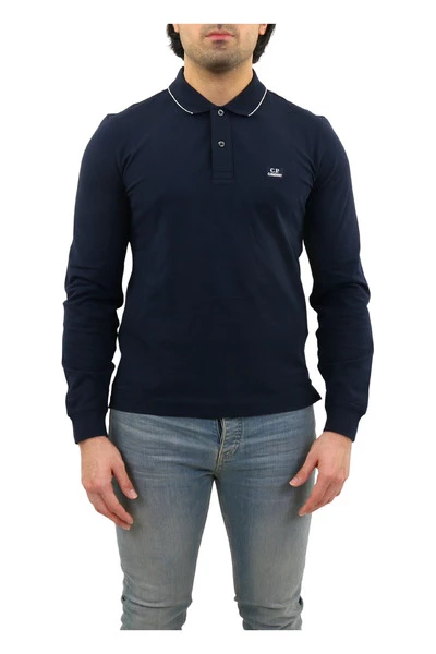 C.P. Company Polo's Polo - Long Sleeve Blue 2 C.P. Company Polo's Polo - Long Sleeve Blue - Afbeelding 2